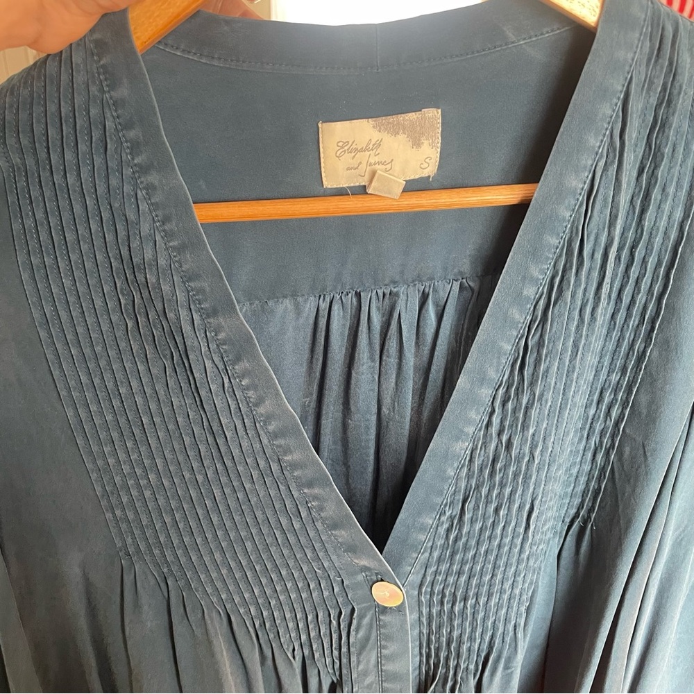 Elizabeth and James Blue Silk Tokyo Top - Picture 9 of 13